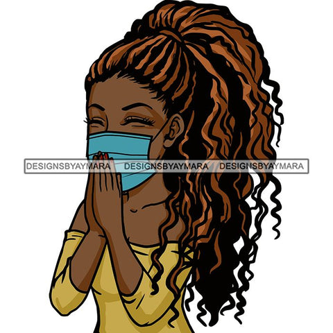 Black Woman Praying God Quotes Face Mask Begging Prayers Save Life Mujer Orando a Dios SVG Vector Clipart Cutting Files