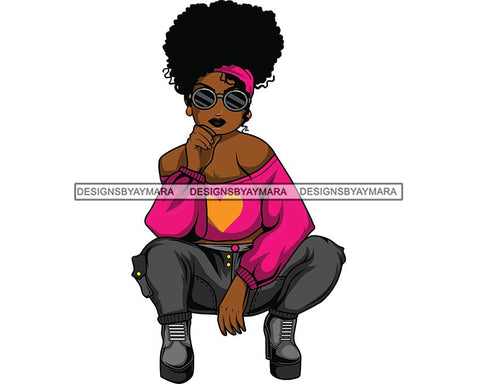 Afro Lola Boss Lady Diva Style .SVG Cutting Files For Silhouette and Cricut and More!