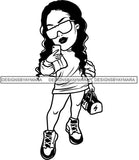 Fashion Girl Afro Woman Melanin Popping Ebony Queen .SVG Cutting Files