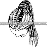 Afro Woman Braids Dreads Dreadlocks Hairstyle SVG Cut Files For Silhouette and Cricut