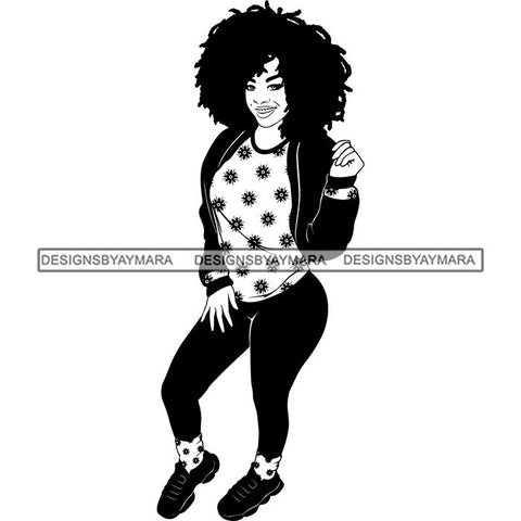 Afro Nubian Melanin Popping Kinky Hair Beautiful African American Woman SVG Cutting Files