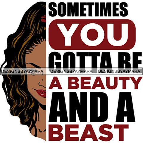 Afro Woman Half Face Life Quotes SVG Cutting Files For Silhouette and Cricut and More!