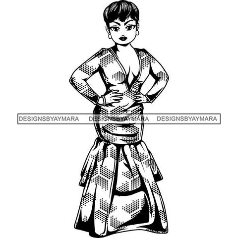 Afro Lola Boss Fashion Diva Glamour .SVG Cutting Files For Silhouette and Cricut and More!