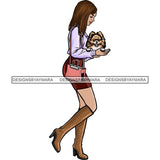 Beautiful Woman Dod Breed Pomeranian Pet Animal Best Friend Mascot Goddess SVG Cutting Files