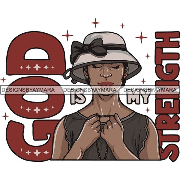 Afro Woman Praying God Lord Faith SVG Cutting Files For Silhouette Cricut and More