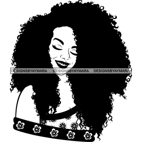 Afro Nubian Melanin Popping Kinky Hair Beautiful African American Woman SVG Cutting Files