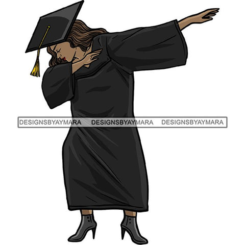 Graduation Achievement Hard Work Diploma Success Robe Cap Certificate College SVG Cutting Files