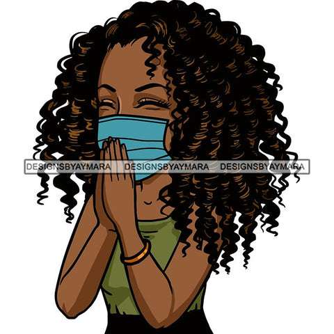 Black Woman Praying God Quotes Face Mask Begging Prayers Save Life Mujer Orando a Dios SVG Vector Clipart Cutting Files