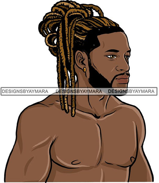 Attractive Black Man Bearded Hipster Model Fashion Male Guy Hombre Masculino Guapo Stylish Close-up Sexy Macho Manly SVG Files For Cutting