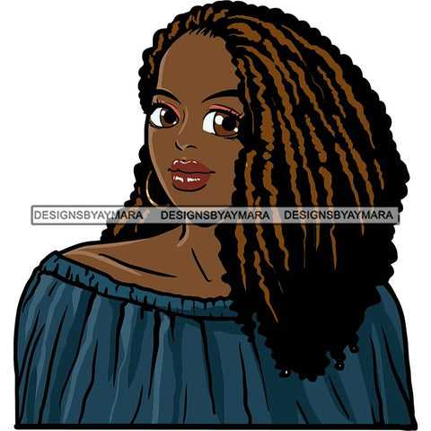Afro Black Woman Sister-lock Hairstyle .SVG Cutting Files For Silhouette Cricut and More!