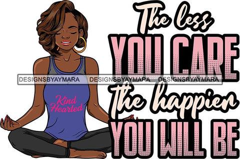 Afro Lola Doing Yoga Inhale Exhale Meditating Relax Meditate .SVG Cutting Files For Silhouette Cricut and More!