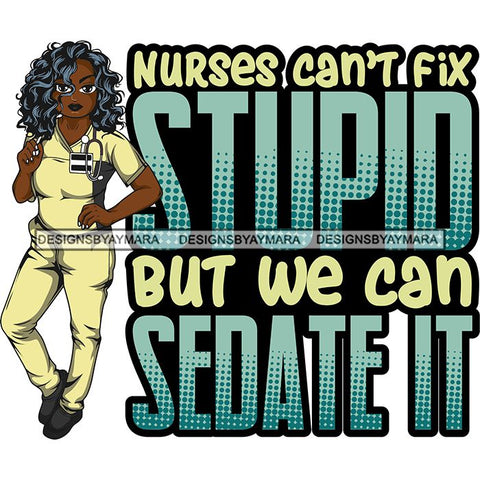 Afro Lola Nurse Medical Occupation SVG Cutting Files For Cricut Silhouette and More