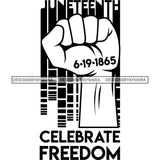 Juneteenth Emancipation Freedom June 19 Holiday African American History  SVG PNG JPG Vector Cutting Files