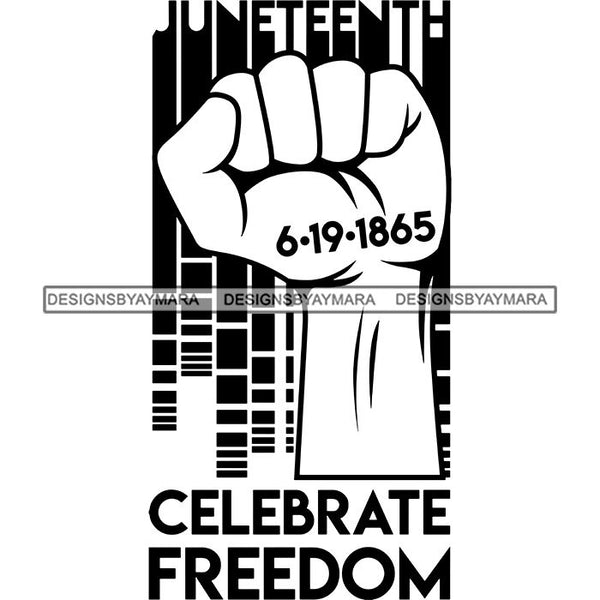 Juneteenth Emancipation Freedom June 19 Holiday African American History  SVG PNG JPG Vector Cutting Files
