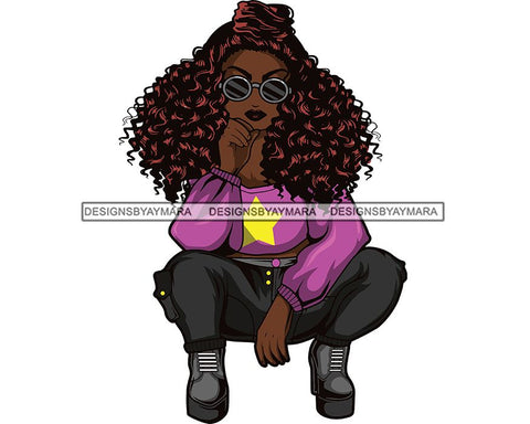 Afro Lola Boss Lady Diva Style .SVG Cutting Files For Silhouette and Cricut and More!