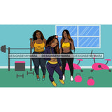 Friends Hanging Out Together Working Out Exercise Gym Fun Buddy Sisters Girlfriends Women SVG Cutting Files