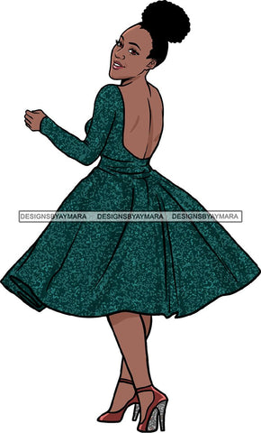 Afro Beautiful Woman Fashion Female Girl Model Dress Goddess Diva Classy Lady .SVG Cut Files For Silhouette Cricut and More!