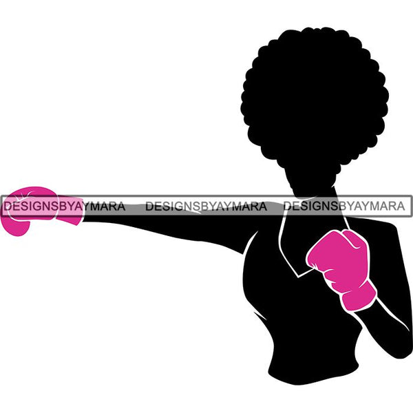 Strong Afro Woman SVG Cancer Survivor Cutting Files For Silhouette Cricut and More