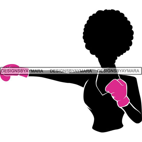 Strong Afro Woman SVG Cancer Survivor Cutting Files For Silhouette Cricut and More