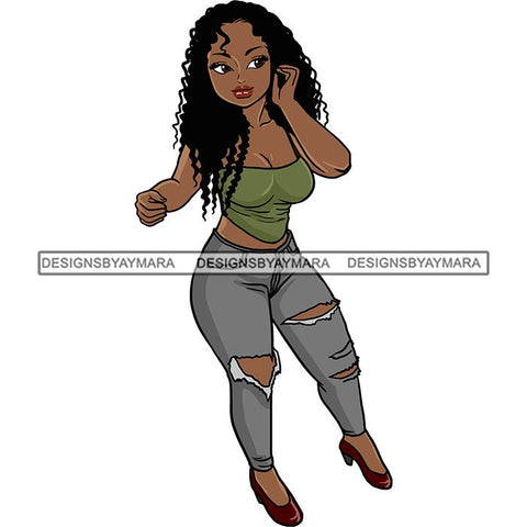 Afro Thick Thigh Big Eyes Woman Sassy Exotic Curvy Goddess .SVG Cutting Files For Silhouette and Cricut and More!