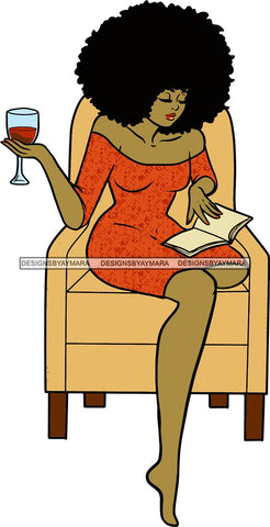 Woman Reading A Book Education Smart Classy Lady Drinking Coffee Wine .SVG Cutting Files For Silhouette Cricut and More!