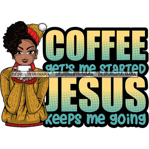 Afro Lola Christmas Hot Coffee Winter Santa Quotes .SVG Cutting Files For Silhouette and Cricut and More!
