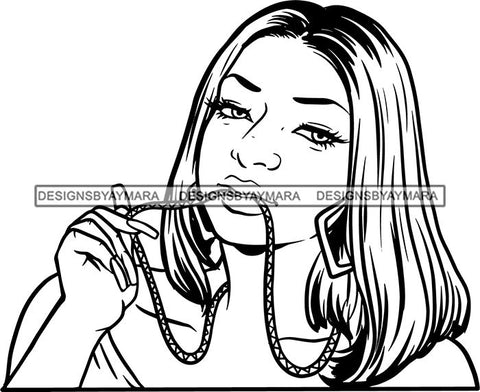 Ghetto Woman Face American Gangster Urban Swag Hip Hop Girl .SVG Cutting Files For Silhouette Cricut and More!