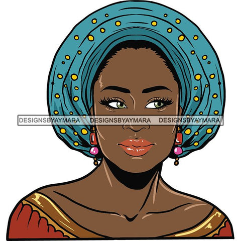Beautiful Woman Turban Head Wrap Hairstyle SVG Files For Cutting and More!