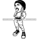 Fashion Woman Model Posing Summer Outfit Vogue Goddess Glamour Trendy Clothing Vector SVG Cutting Files