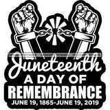 Juneteenth Celebration June 19 Emancipation Freedom Holiday African American History  SVG PNG JPG Vector Cutting Files
