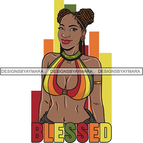 Afro Melanin Popping Blessed Life Quotes SVG Cutting Files For Silhouette Cricut and More