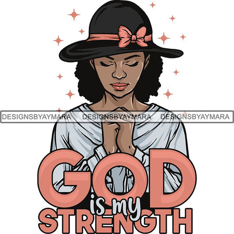 Afro Woman Praying God Lord Faith SVG Cutting Files For Silhouette Cricut and More