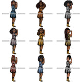 Bundle 9 Afro Strong Lola Flexing We Can Do It Woman Power .SVG Cutting Files For Silhouette Cricut and More!