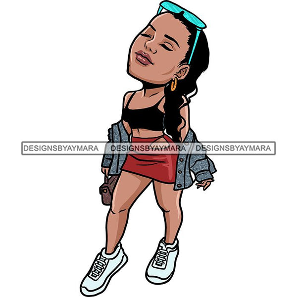Fashion Woman Model Posing Summer Outfit Vogue Goddess Glamour Trendy Clothing Vector SVG Cutting Files