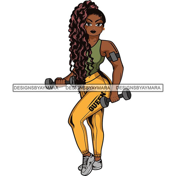 Lola Afro Beautiful Black Proud Woman Working Out .SVG Cutting Files For Silhouette and Cricut and More!