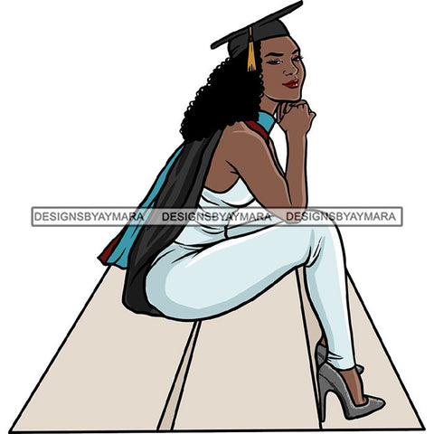 Graduation Achievement Hard Work Diploma Success Robe Cap Certificate College SVG Cutting Files