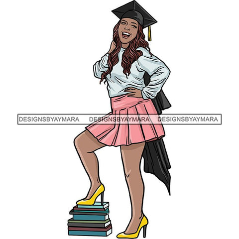 Graduation Achievement Hard Work Diploma Success Robe Cap Certificate College SVG Cutting Files