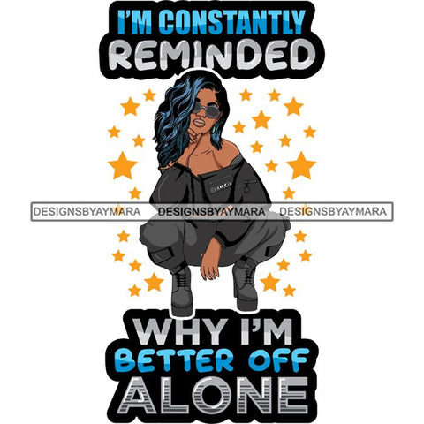 Afro Lola Squatting Bad Ass Life Quotes Confident Lady .SVG Clipart Vector Cutting Files