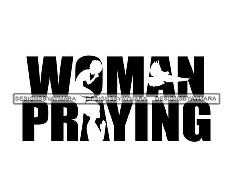 Black Queen Afro Woman Silhouette Designs Goddess Praying Blessed Life Diva SVG Files For Cutting and More!