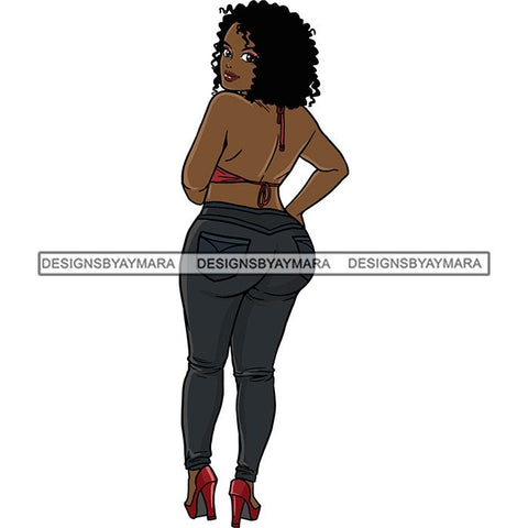 Afro Thick Thigh Big Eyes Woman Sassy Exotic Curvy Goddess .SVG Cutting Files For Silhouette and Cricut and More!