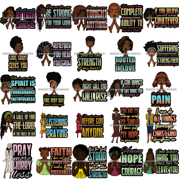 Mega Bundle 150 Christian Designs God Lord Quotes Bible Verse Holly Worship Positive Quotes Designs For Sublimation Cutting Files SVG Layered Designs PNG JPG Cricut Silhouette