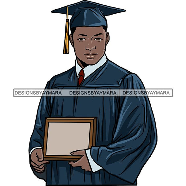 Graduation Man Achievement Hard Work Diploma Success Robe Cap Certificate College SVG Cutting Files