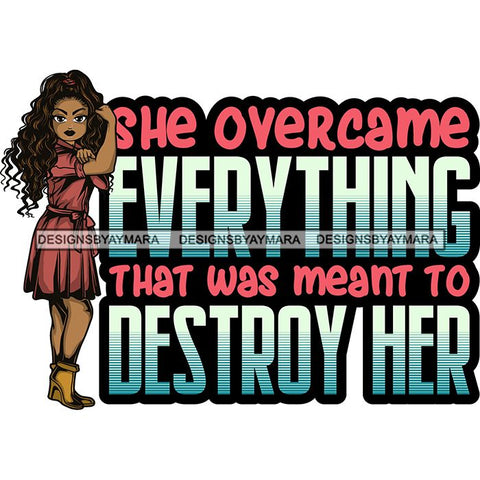 Afro Lola Strong Lady We can Do It Woman Power Flexing Arms Believe in Yourself Quotes .SVG Cutting Files For Silhouette and Cricut and More!