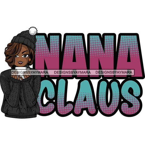 Afro Lola Christmas Hot Coffee Winter Santa Quotes .SVG Cutting Files For Silhouette and Cricut and More!
