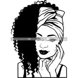 Afro Woman SVG Turban Head Wrap Cutting Files For Silhouette Cricut and More