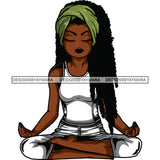 Afro Lola Meditating Yoga Relaxing .SVG Cutting Files For Silhouette Cricut and More!