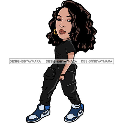 Fashion Woman Model Posing Summer Outfit Vogue Goddess Glamour Trendy Clothing Vector SVG Cutting Files