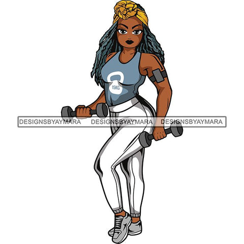 Lola Afro Beautiful Black Proud Woman Working Out .SVG Cutting Files For Silhouette and Cricut and More!
