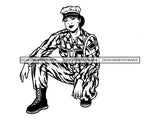 Military Woman USA Proud Melanin SVG Cut Files