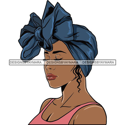 Beautiful Woman Turban Head Wrap Hairstyle SVG Files For Cutting and More!